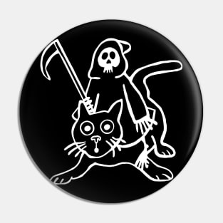 Grim Reaper and Black Cat Pin