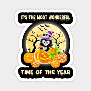 It’s The Most Wonderful Time Of The Year Cat Witch Hat Magnet