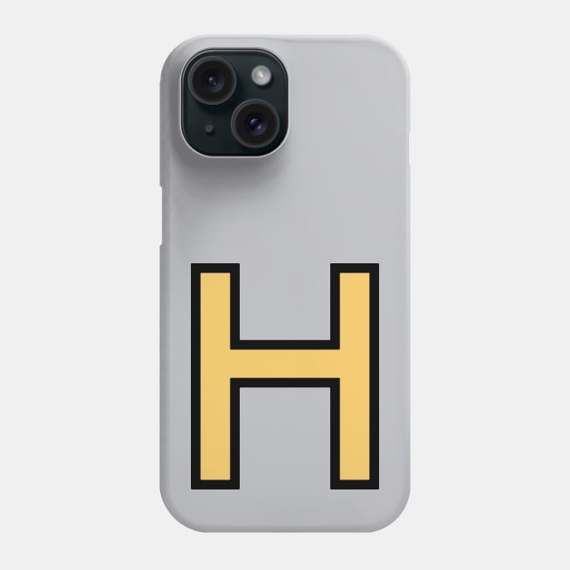 Funky Yellow Letter H Phone Case by Thespot