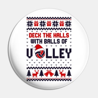 Ugly Christmas Sweater Volleyball Pin