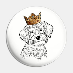 Yorkiepoo Dog King Queen Wearing Crown Pin