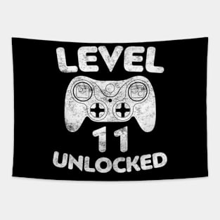 Level 11 Unlocked  11th Video Gamer Birthday Tapestry