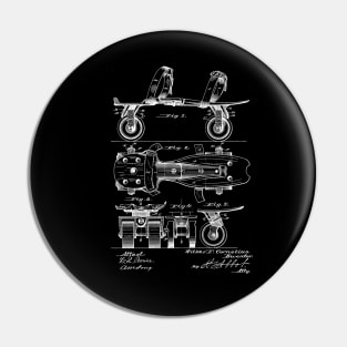 Roller Skate Vintage Patent Drawing Pin