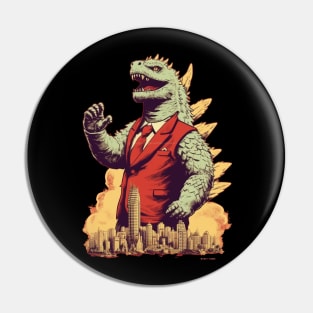 Godzilla Work Propaganda Pin