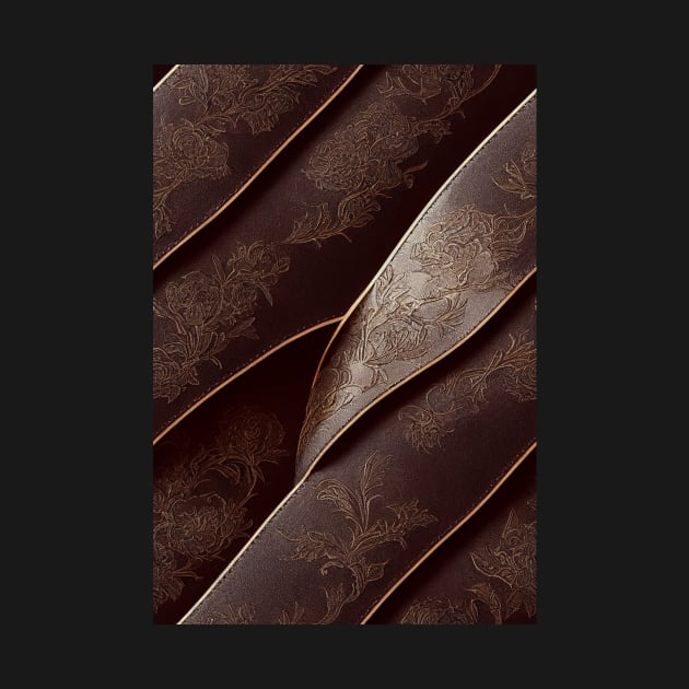 Dark Brown Ornamental Leather Stripes, natural and ecological leather print #73 by Endless-Designs