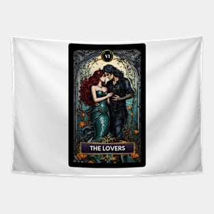 The Lovers Mermaid Tarot Card Tapestry