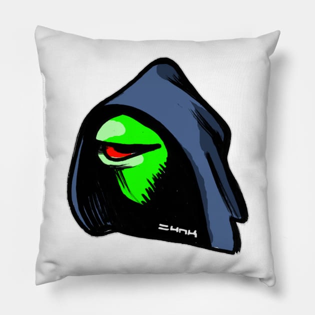 Evil Kermit Dark Side Meme Pillow by sketchnkustom