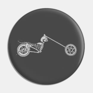 motorbike skeleton old skull head  minimalist Pin