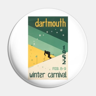 Vintage 1952 Dartmouth Winter Carnival Poster Pin