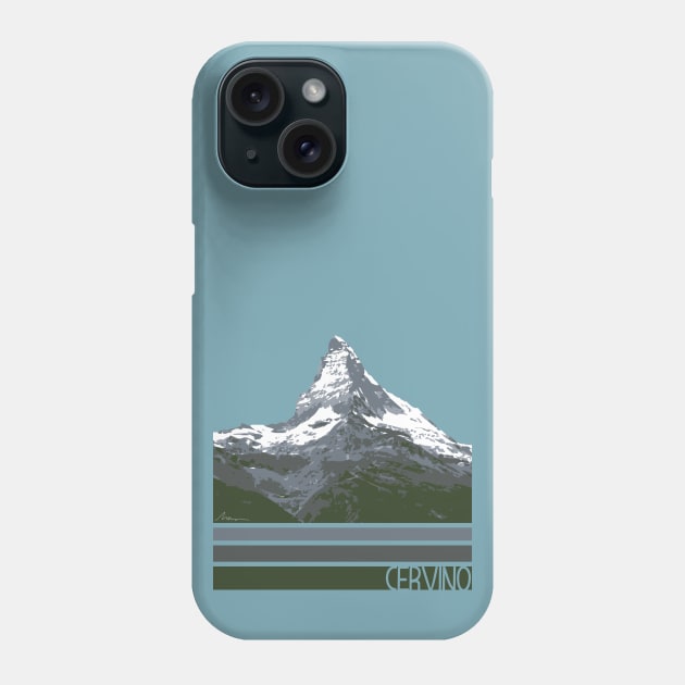 Cerrvino Mountain Illustration Phone Case by High Altitude