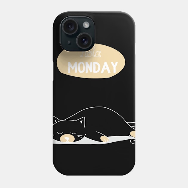 Hola MONDAY cat Phone Case by Retro Vintage