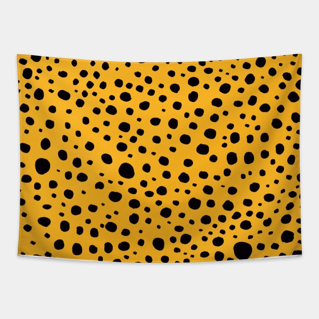 Yellow polka dots Tapestry by Trippycollage