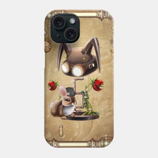 Steampunk, cute little bunny with hat Phone Case