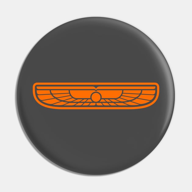 Orange Winged Sun Logo Pin by Studio Yutani