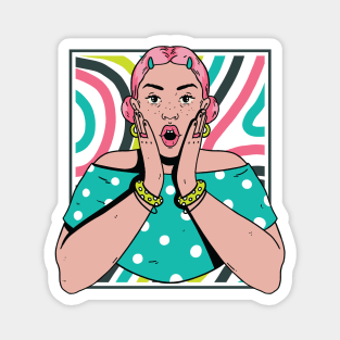 Chisme Queen Pop Art Portrait of Young Woman Magnet