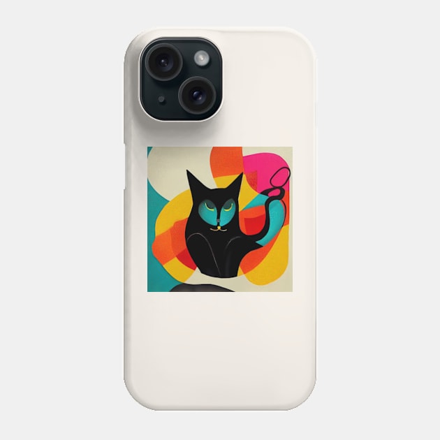 Abstract Cat Phone Case by n23tees