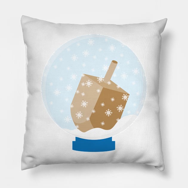 Snow Globe with Hanukkah Dreidel Pillow by sigdesign