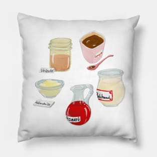 Five French sauces - a heart for cooking Pillow