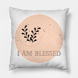 Affirmation Collection - I Am Blessed (Orange) Pillow