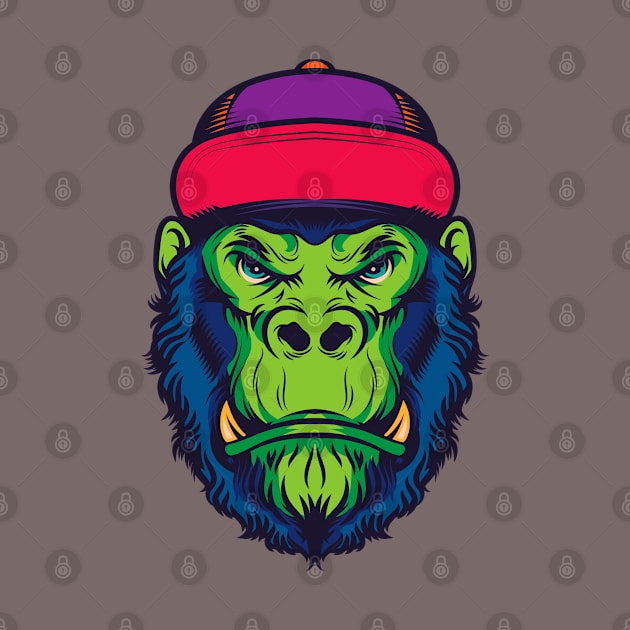 Gorilla Face by Happy Art Designs