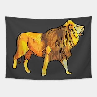 Dashing Lion With a Lonely Look Tapestry