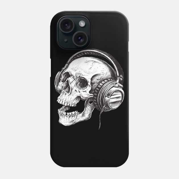 Headphones Skull Phone Case by BlackRavenOath