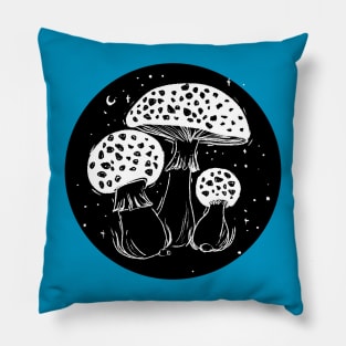 Amanitas night forest Pillow