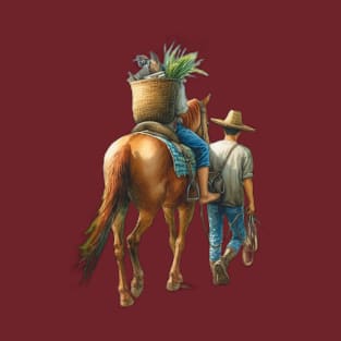 a young man leading a horse T-Shirt