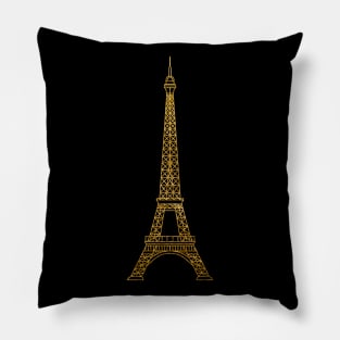 Eiffel Tower Paris Gold Pillow