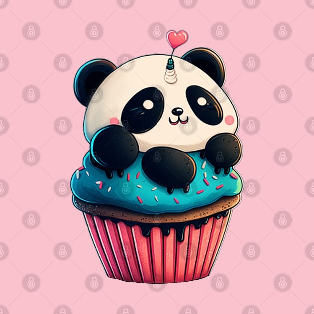 Kawaii Cute cupcake Panda by GothicDesigns