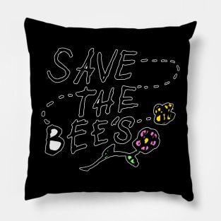 Dark and Gritty Save the Bees Pillow