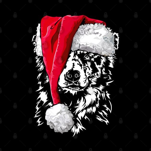 Funny Border Collie Santa Christmas dog mom by wilsigns