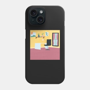 Cute doll house office illustration Phone Case