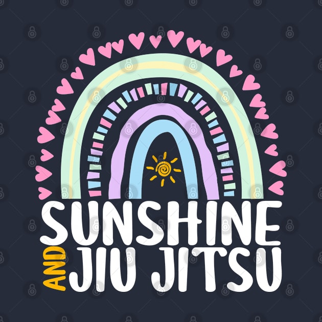 Sunshine and Jiu Jitsu Cute Rainbow Graphic for Womens Kids Girls by ChadPill
