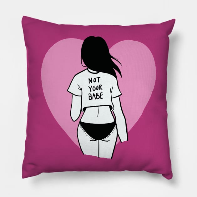 Not Your Babe Doodle Pillow by SLAG_Creative