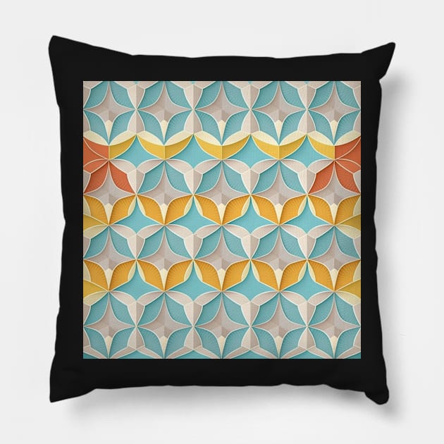 Geometric Repeating Pattern, pastel colours Pillow by WilbDigital