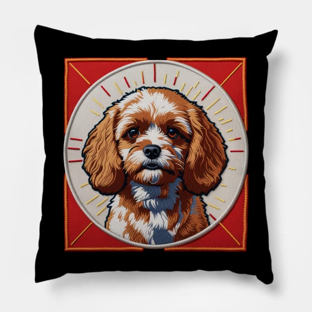 Bold Papillon Embroidered Patch Pillow by Xie