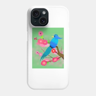 Peach Blossoms Paradise in Green Background Phone Case