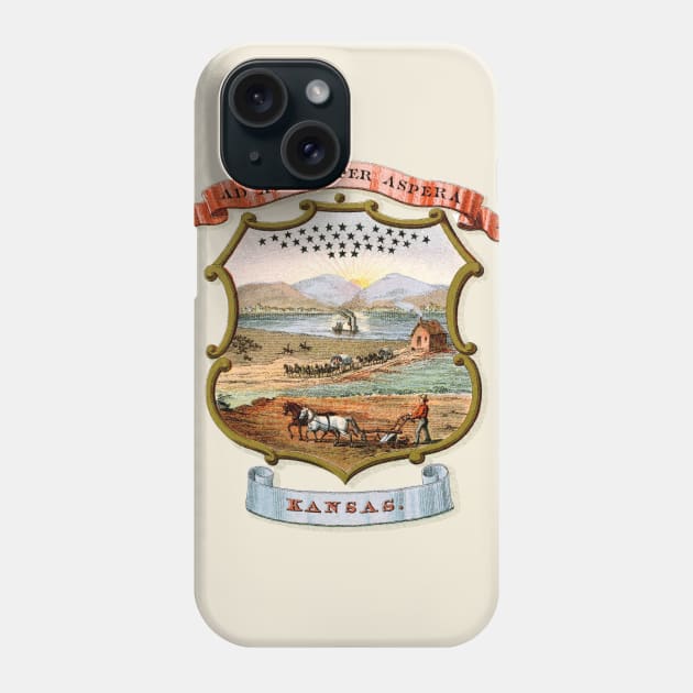 1876 Kansas Coat of Arms Phone Case by historicimage