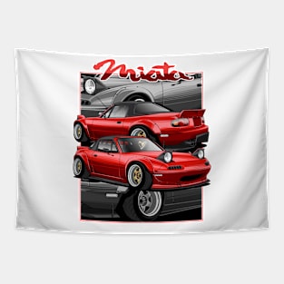 The Legendary Red Miata Roadster of the 90s Tapestry