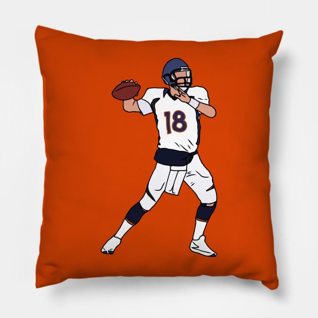 Peyton Manning Throw Pillow by rattraptees