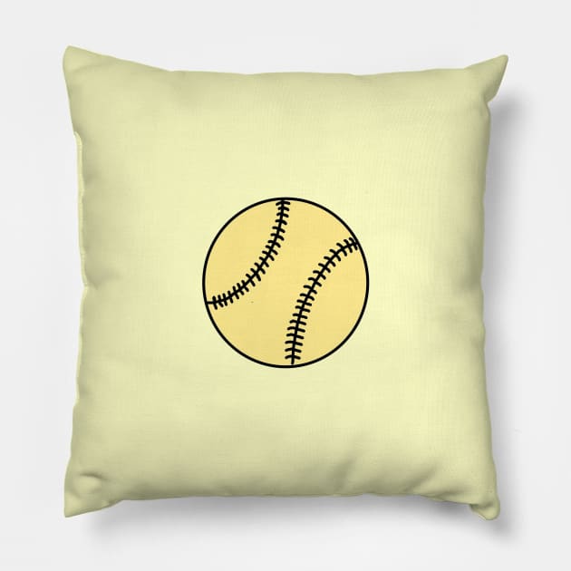 Light Yellow Baseball Ball - Doodle Pillow by SpHu24