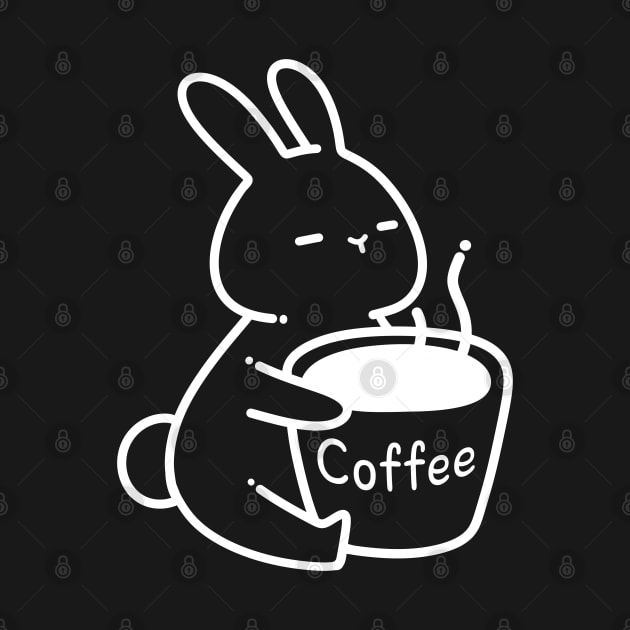 Coffee Lover Bunny | Coffee Lover Gifts | Kawaii Designs | Handmade Illustrations by Atelier Serakara by Atelier Serakara