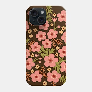 Buttercup garden in pink and brown Phone Case