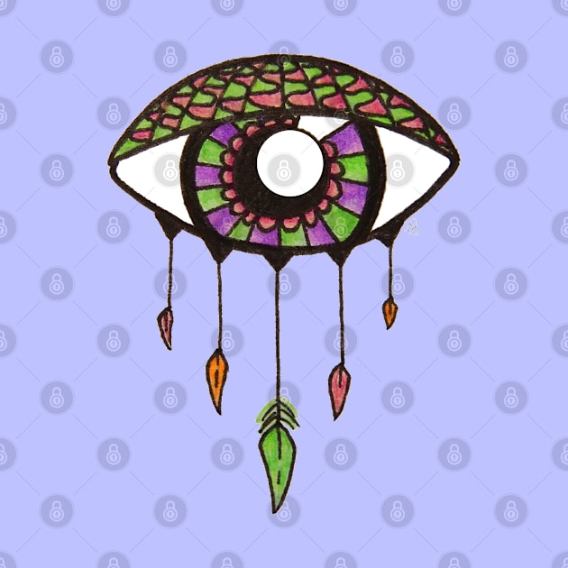 Boho Eye - Green, Purple and Pink by Elinaana