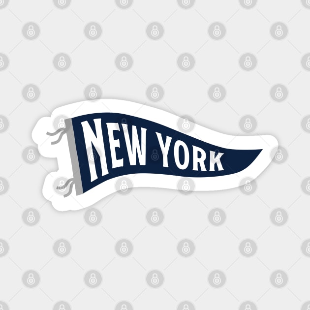 New York Pennant - White Magnet by KFig21