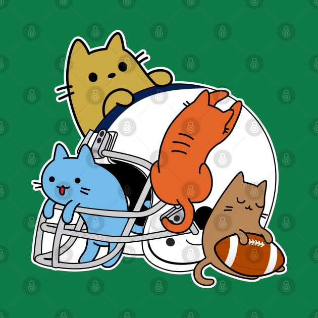 Cats playing American football helmet by GlanceCat