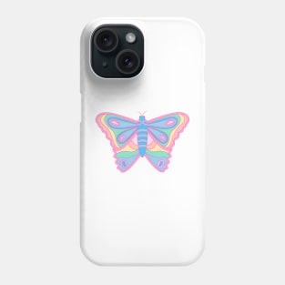 Pastel Psychedelic Moth Butterfly Phone Case