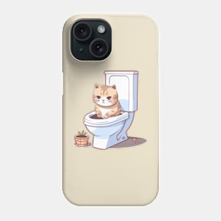 Cat in toilet Phone Case