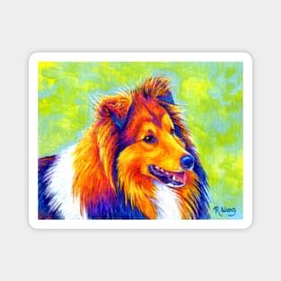 Colorful Rainbow Shetland Sheepdog Magnet